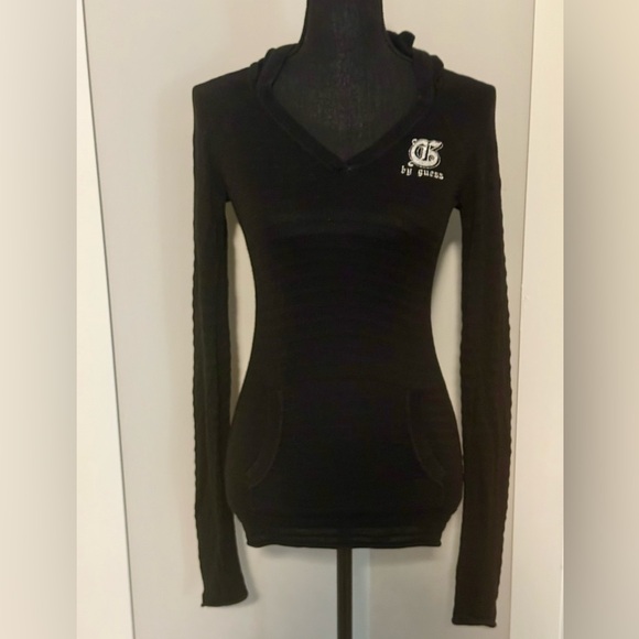 G by Guess Tops - G by Guess Women's Black Long Sleeve Hooded Top